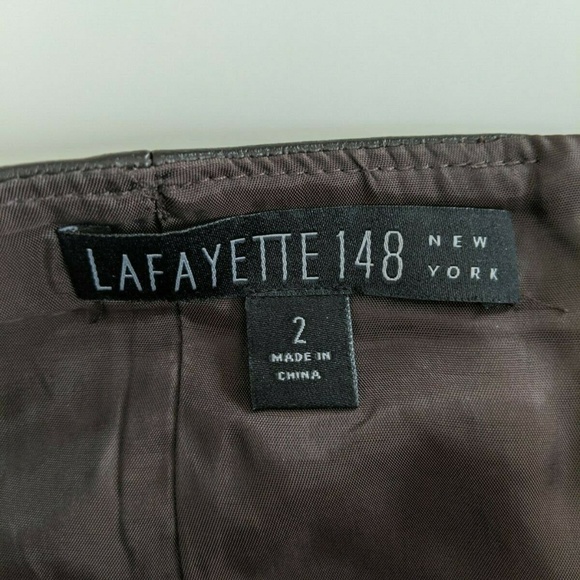 Lafayette 148 NY Brown Skirt Size 2 Straight Penci - Picture 7 of 8